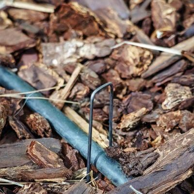 Heavy-Duty U-Shaped Garden Pegs Securing Stakes 8 Inch Spikes Pins Staples for Anchoring Landscape Fabric Tents SOD Lawn