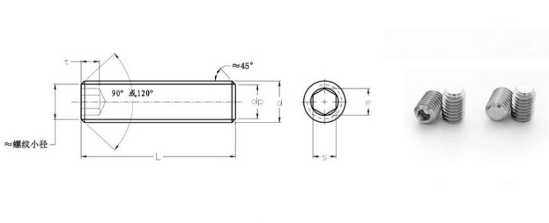 GB/T 77 Titanium Hexagon Socket Set Screws with Flat Point