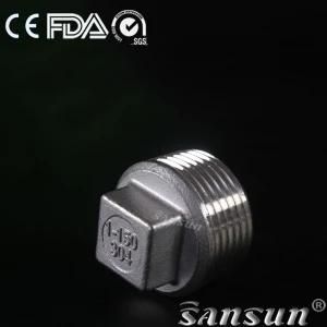 Stainless Steel 304/316L Pipe Fittings Male Fitting Square Head Plug