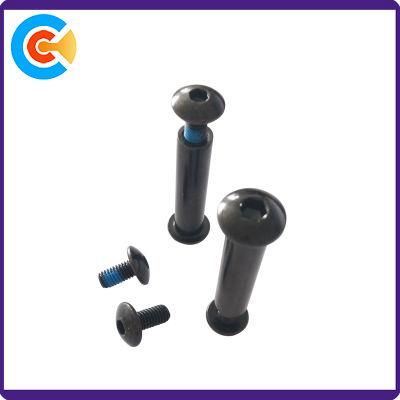 Custom Made Zinc Plated Blue Nylok Socket Round Head Screw