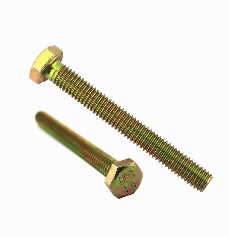 Yellow 8.8 Grade Hex Bolt and Nut Full Thread Bolts Galvanized Bolt