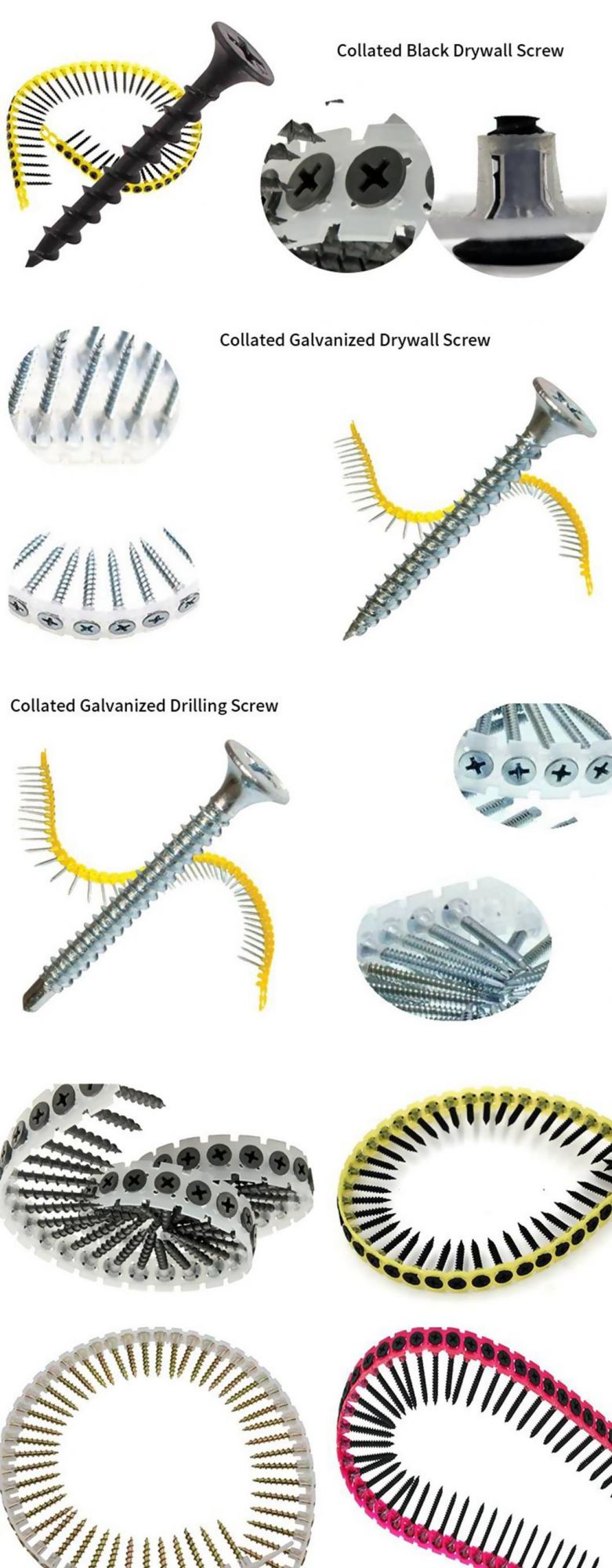Collated Drywall Screw, Plastic Strip Collated Gypsum Board Screw