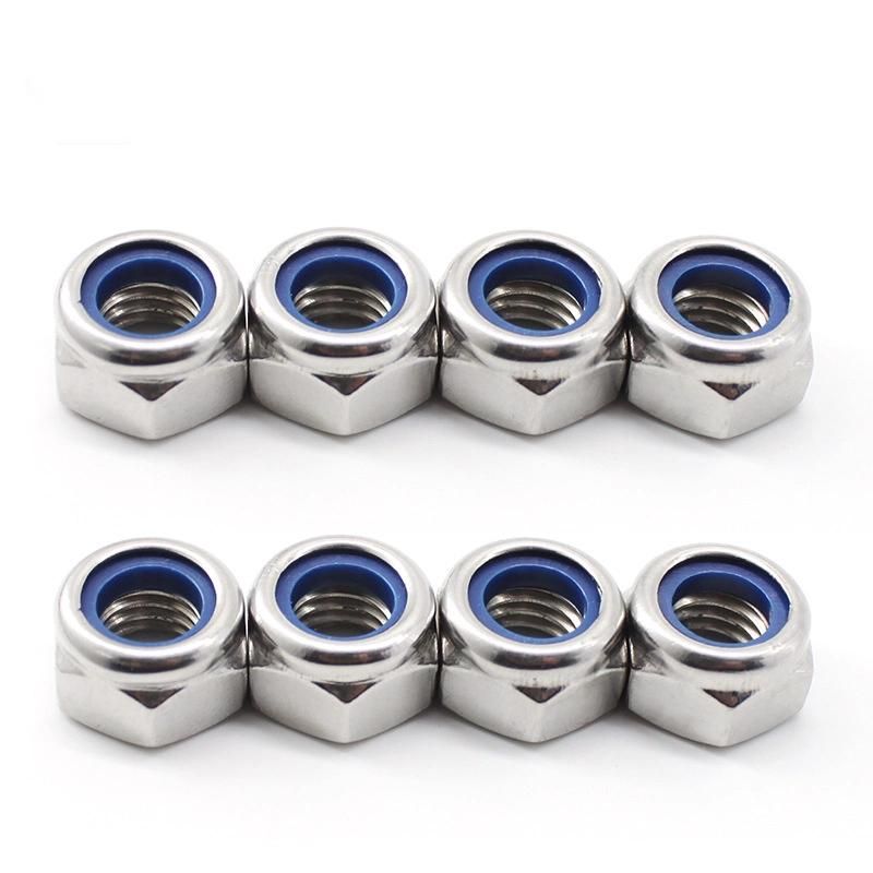 SS304 Prevailing Torque Type Hexagon Nuts with Non-Metallic Insert