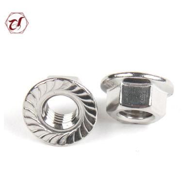 SS304 M12 DIN6923 Hex Head Serrated Flange Nut