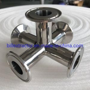 Sanitary Stainless Steel 304 Tri Clamp 5way Fittings Cross