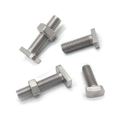 Custom T-Bolt Supplier M3 M4 M8 Stainless Steel Rhombus Rectangular Square Head T Shape T Bolt Screw M6