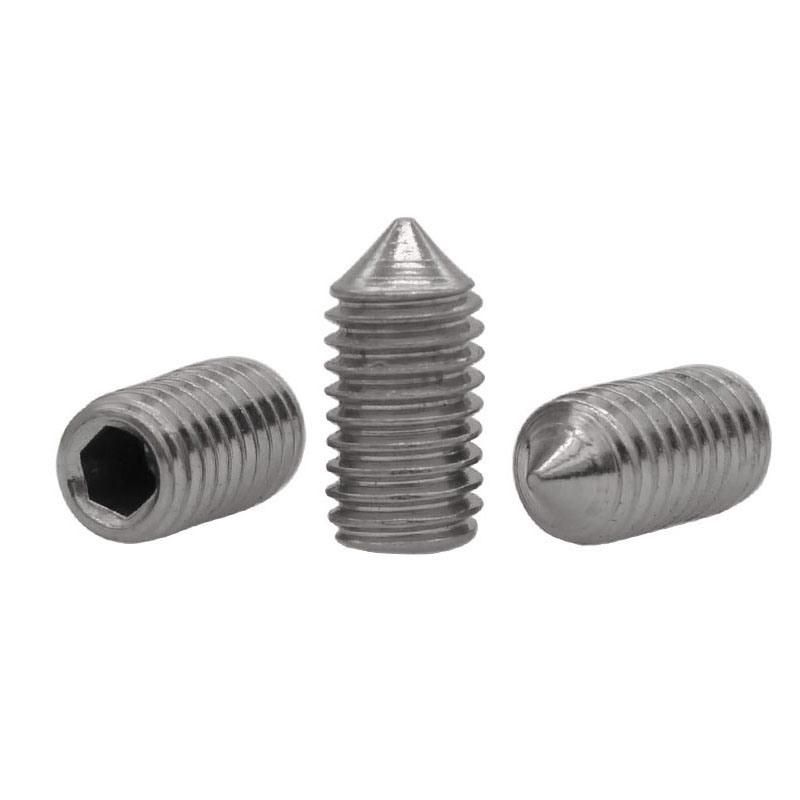 DIN914 Hexagon Socket Set Screw with Cone Point, Stainless Steel 304 316