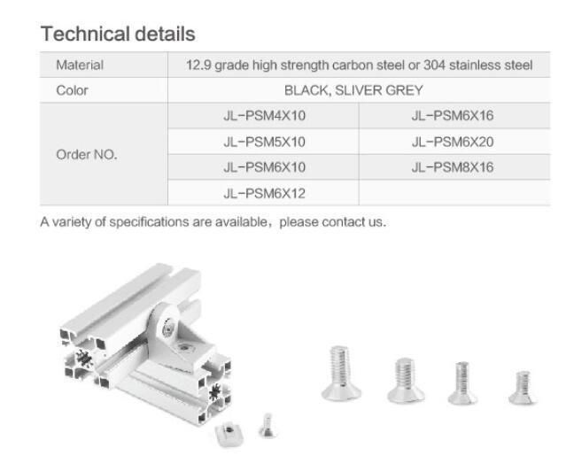 Sunk Screw Aluminum Profile Accessories Connector