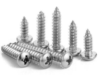 Stainless Steel 304 M1.2 M1.4 M1.7 M2 M2.3 M2.6 M3 M3.5 M4 M4.2 M5 M6 Phillips Pan Round Head Self Tapping Screws