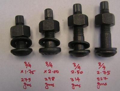 ASTM F1852 Type 1 A325tc Tension Control Bolt with Hex Nut and Flat Washer Black 1&quot;-8 Unc- * 5-1/2&quot;