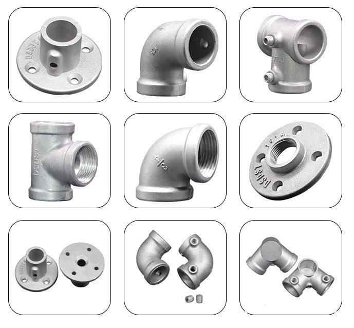 Aluminium Key Clamp Fence Pipe Fittings 2 Socket Cross Pipe Fittings