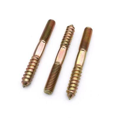 China Wholesale Furniture Hardware Fastener Metal Double Ended Hanger Bolts Threaded Self Tapping Wood Screw M4 M6 M8 M10