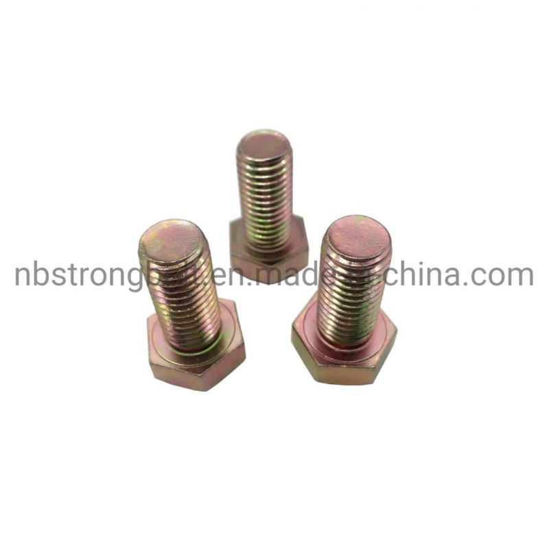 DIN933 Manufacturer &Factory Hex Bolt Cl. 8.8 with Yellow Zinc