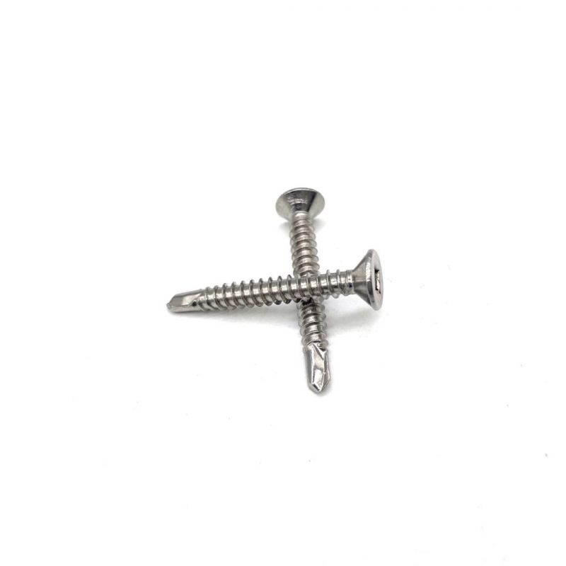 Factory 304 316 Stainless Steel Square Groove Countersunk Head Self Drilling Screw