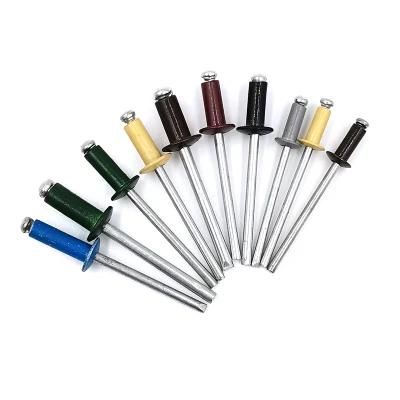 China Wholesale Carbon Steel Blind Rivet Dome Head Color Painted Rivets Flange Nails