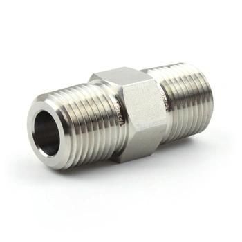 Stainless Steel Pipe Fittings NPT Bsp Thread Hex Nipple