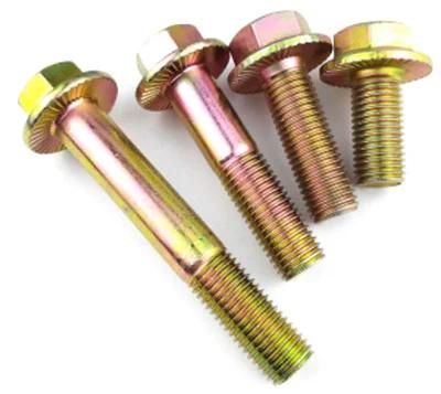DIN6921 Factory Manufacture Yellow Galvanized Hexagon Flange Bolt