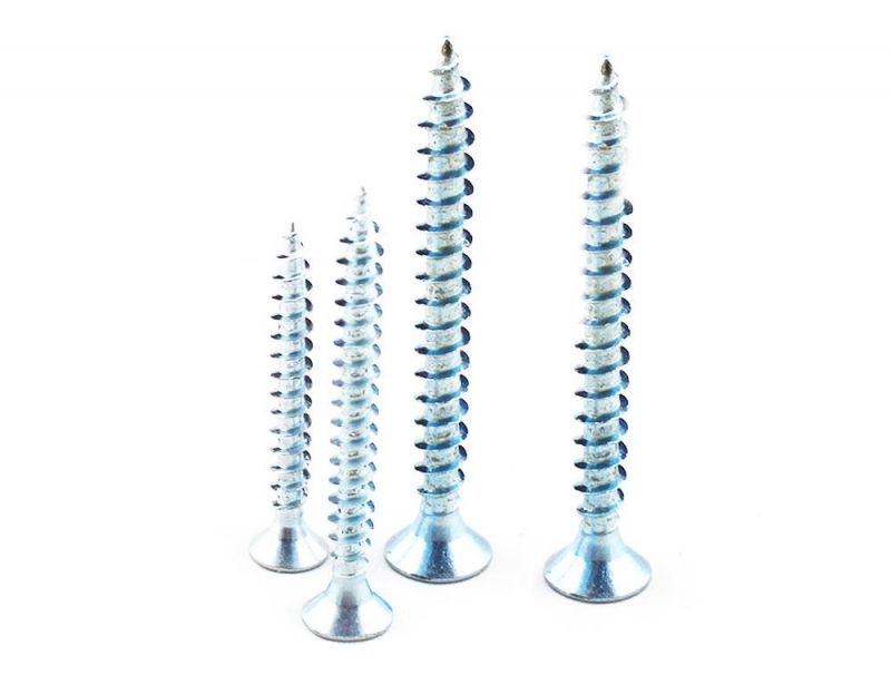 Yellow /Blue /Clear Zinc Coating Csk Head Pozidriv Self Tapping Thread Chipboard Screw for Particleboard & Plywood