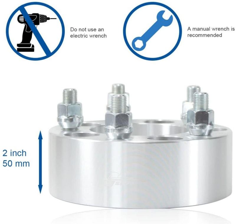 5X4.5 Wheel Spacers with 2" 5 Lug 82.5mm Hub Bore 1/2-20 Studs
