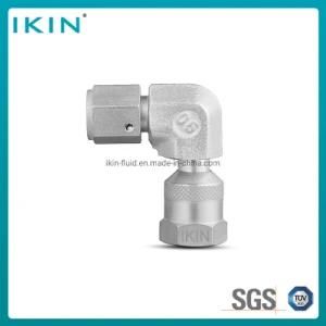 Ikin Hydraulic Pressure Gauge Connector with 90&deg; Elbow Hydraulic Test Connector Hydraulic Test Connector Hose Fitting