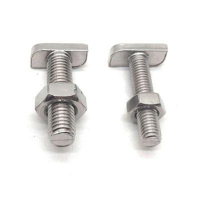 Stainless Steel M6 M8 M10 DIN186 T Head Square Neck Bolts for Aluminum Profile