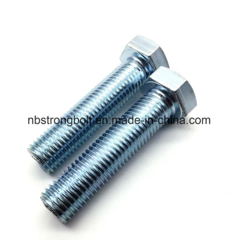 DIN933 Screw Hex Bolt Cl. 4.8 Screw with White Zinc Plated Cr3+ M16X70