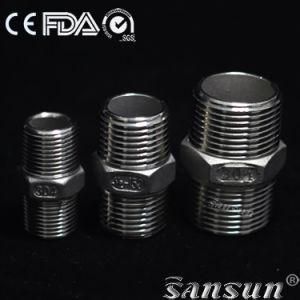 Stainless Steel High Quality Double Male Thread Hexagon Nipple