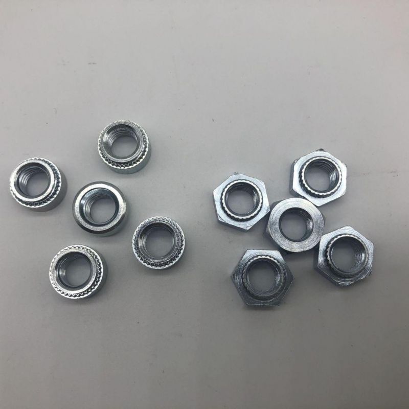Hex Press Nut Trivalent Zinc Plating Straigjt Knurling M8-2