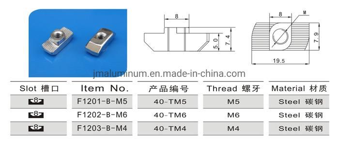 T Nut Hammer Head Fasteners Nut M4/M5/M6/M8, T Slot Nut for Aluminum Profile
