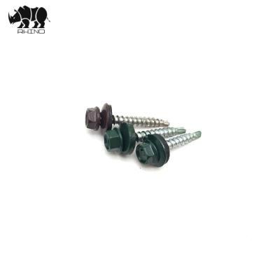 Factory Roofing Screw with #1 Tail Colour Hex Washer Drilling Screw Taiwan Quality Metal Screw with EPDM Washer