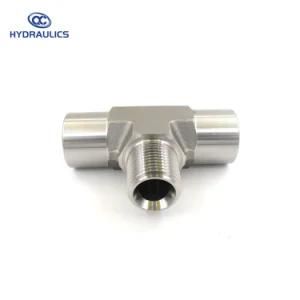 Branch Pipe Tee Fitting Stainless Steel SAE Hydraulic Adapter