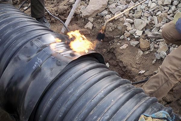 PE Pipe Shrink Sleeve / Heat Shrinkable Joint Fitting for HDPE Corrugated Pipe