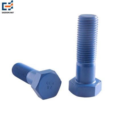 B7 B7m Hex Bolt ASTM A193 Bolt Teflons Hex Bolts with ASTM A1942h Nut