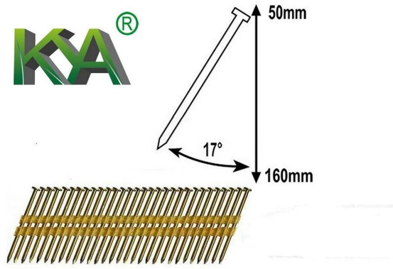 Plastic Collated 17 Degree Galvanized Strip Nails