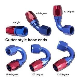 Vmt Red Blue An8 45 90 Degree Aluminum Forged Cutter Swivel Hose End Fittings