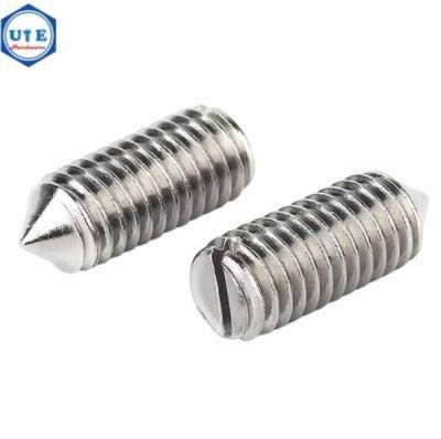 Stainless Steel 304/316 Slotted Set Screw with Cone Point