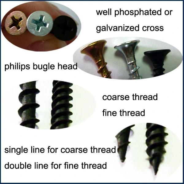 Blackening Drywall Screws Hardware Bugle Head Phillip Drywall Nails