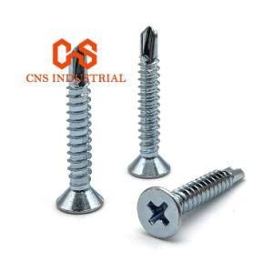 Galvanized Cross Recessed Countersunk Head Self-Drilling Screws with Tapping Screw Thread