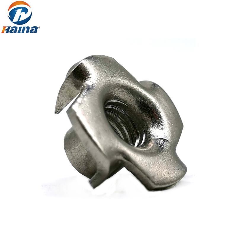 Stock Stainless Steel Tee Nut with 4 Prongs