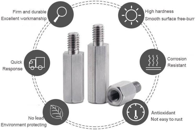 304 Single Head Stud Stainless Steel Hexagon Stud