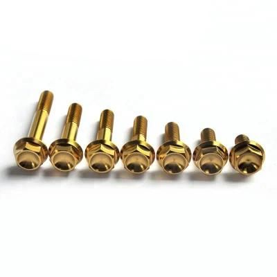 High Quality Titanium Gold Hex Flange Head Bolt