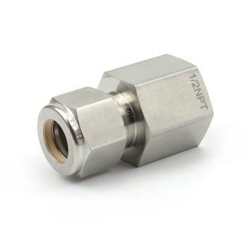 Stainless Steel 316 Compression Tube Fittings NPT Bsp Pipe Thread Female Connector