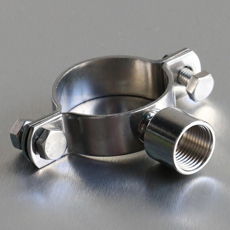 Double Bolted Saddle Pipe Clip with Bsp Socket