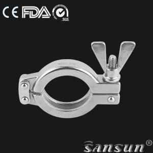 SS304 SS316L Stainless Steel Fitting Sanitary Double Pin Clamp with T1