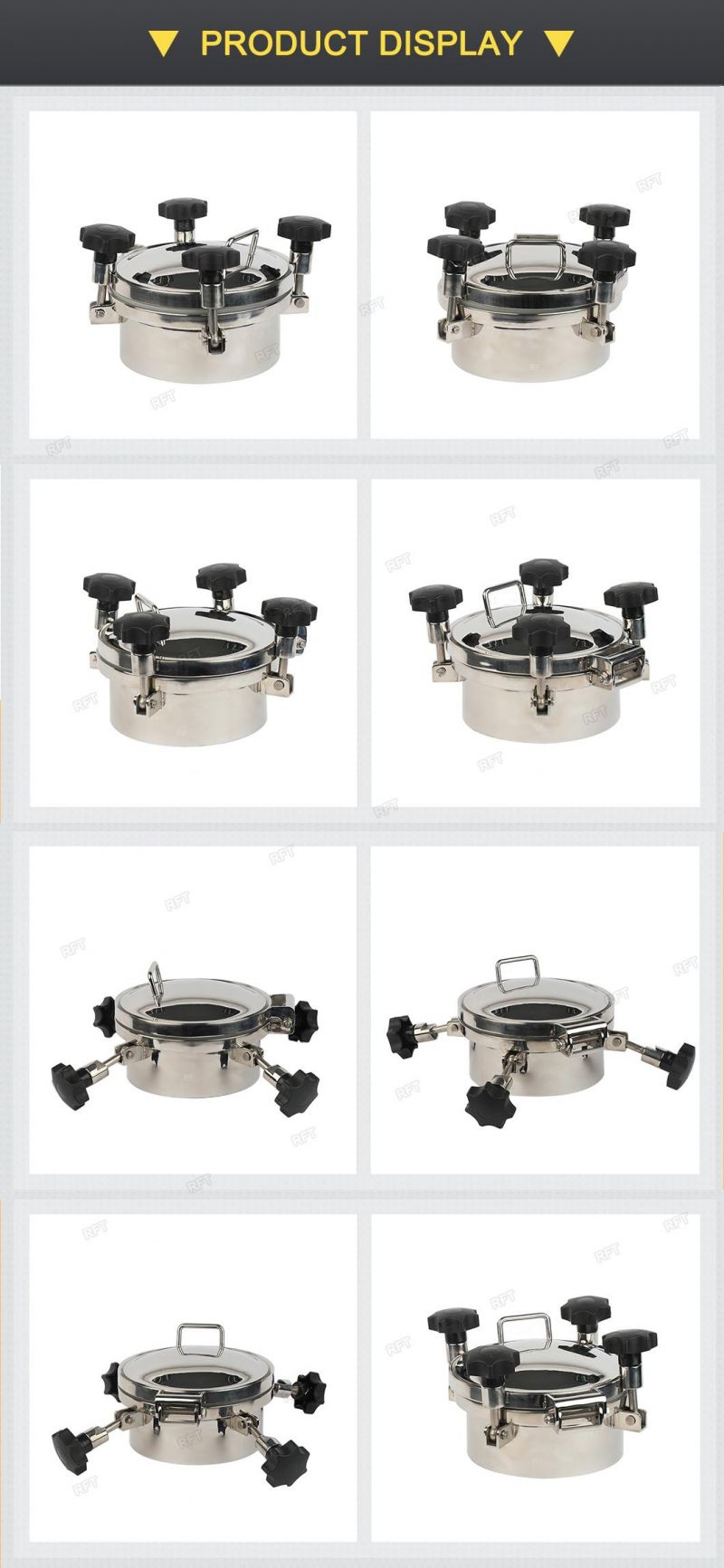 Sanitary Stainless Steel Round Manhole Cover with Pressure