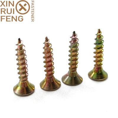 #6-#14 Diameter Fast Delivery Time Wood Nail Yellow/White Zinc Plated Chipboard Screw