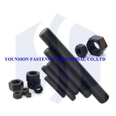 8.8 Black Plain Galvanized DIN 976 DIN975 ASTM A193-B7 Full Thread Rod Threaded Rod with Black A194 2h Hex Nuts Stud Bolts