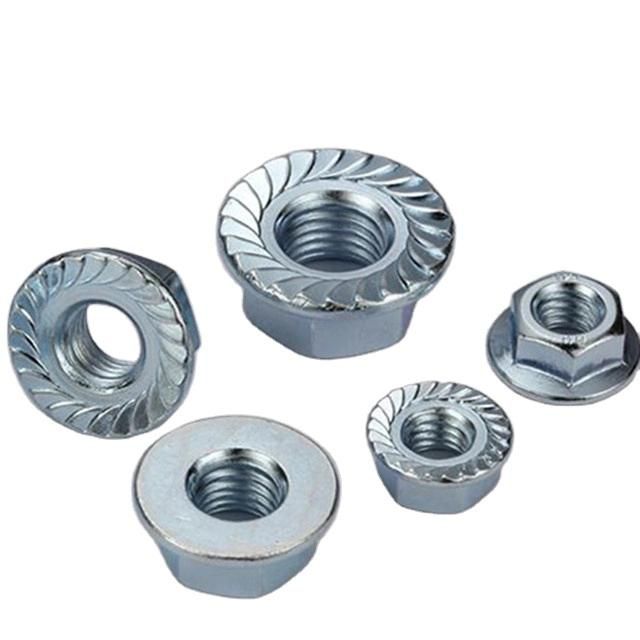 DIN6923 Hex Flange Nut Serrated Serration Carbon Steel Zinc Plated Galvanized