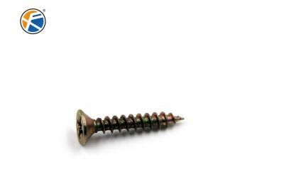 Yellow White Zinc Plated Full Thread Hardened Deck Screw Chipboard Screw