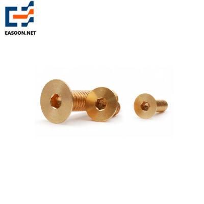 H65 Bolt Brass Bolt and Nut Hex Socket Screw Flat Head Brass Screws